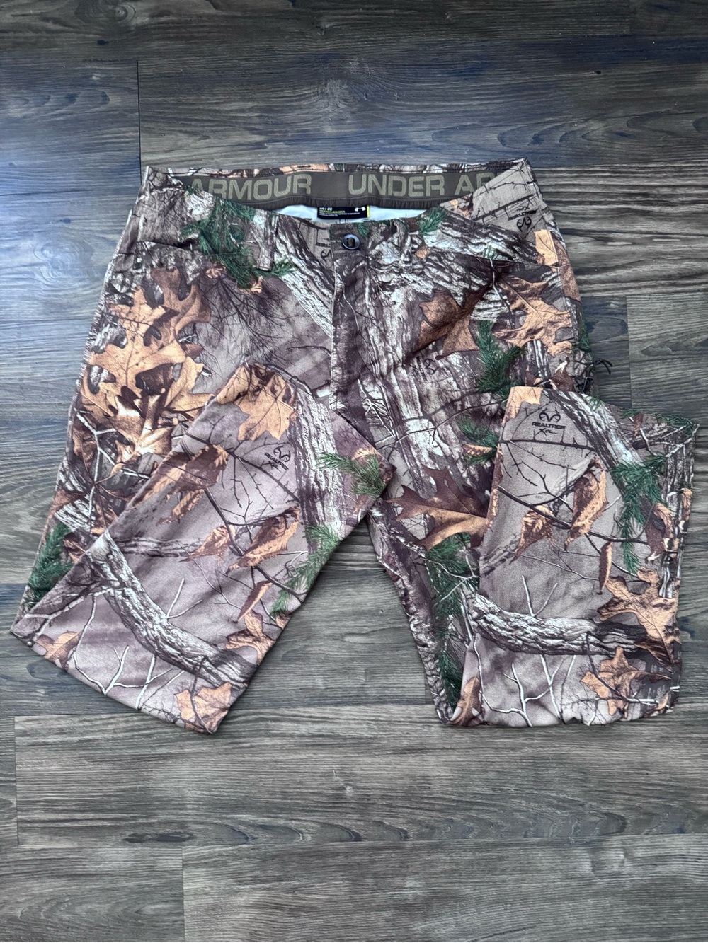 Under Armour Realtree-Style Camo Pants in Brown, Green, Tan